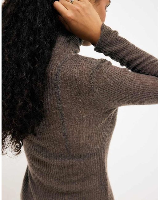 NA-KD Blue Thin Wool Knitted Button Top