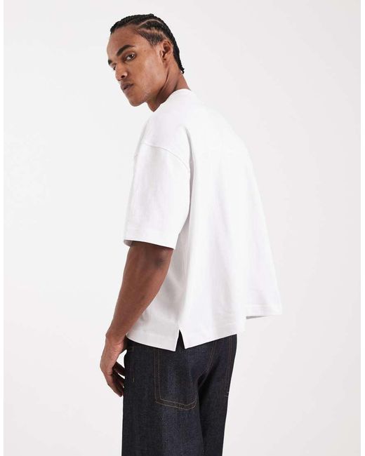 Camiseta Blanca De Corte Cuadrado Extragrande De Tejido Muy Grueso De Circular Design Collection ASOS de hombre de color White