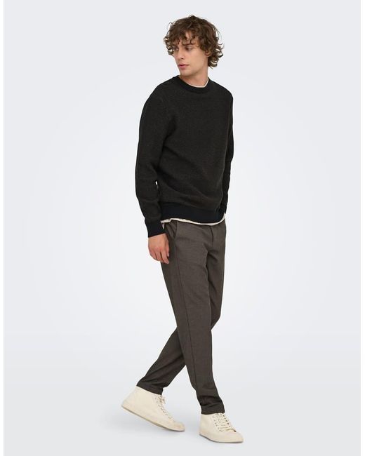 Only & Sons Black Trousers for men