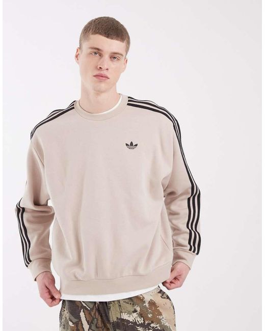 Adidas Originals Natural Three Stripe Sweatshirt