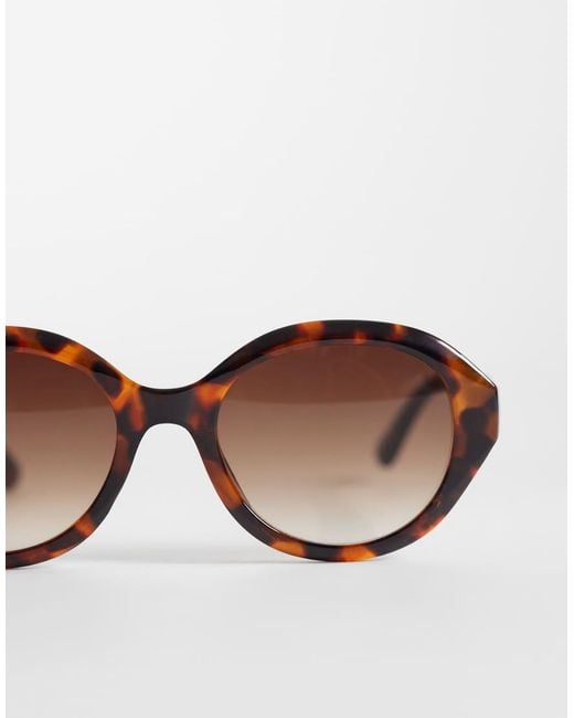 Mango Brown Retro Round Frame Sunglasses