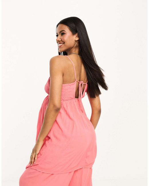Vero Moda Pink Shirred Cami Top Co-ord