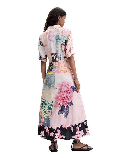 Desigual Red Printed Maxi Dress