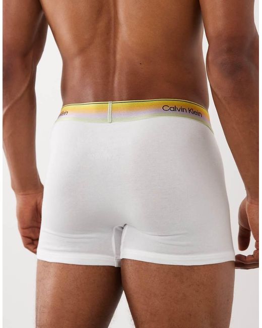 Calvin Klein White Pride Cotton Boxer Briefs for men