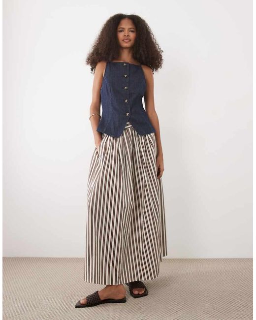 New Look Blue Square Neck Denim Waistcoat