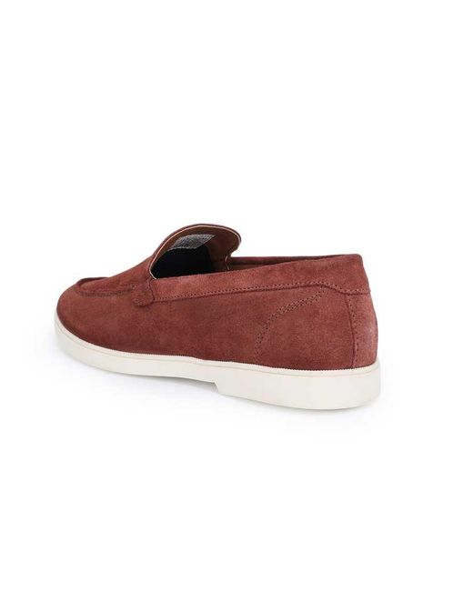 Thomas Crick Brown 'Faldo' Suede Leather Slip-On Casual Loafer Shoes for men