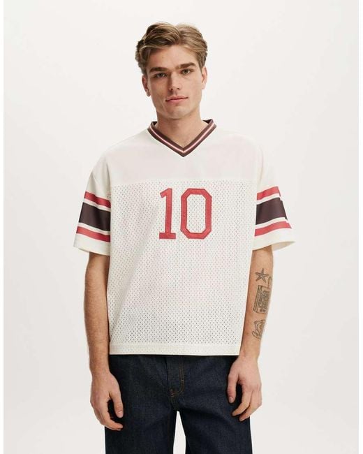 Cotton On White Football Jersey for men