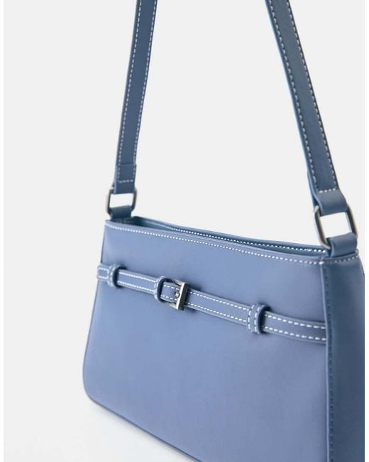 Pull&Bear Blue Buckle Shoulder Bag