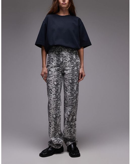 TOPSHOP Black Kort High Rise Straight Jean
