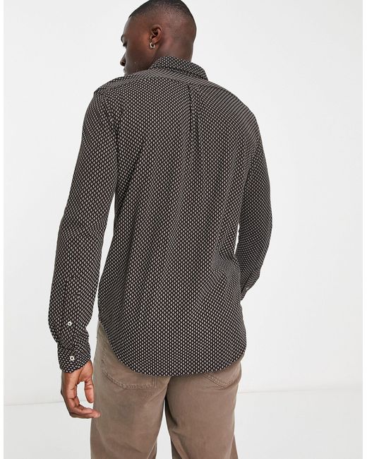 Polo Ralph Lauren Icon Logo Geometric Print Button Down Pique Shirt in Grey  for Men | Lyst Canada