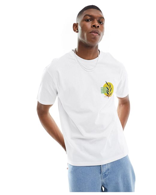T-shirt squadrata bianca con stampa cannes di Another Influence in White da Uomo