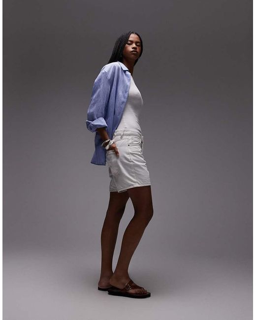 TOPSHOP Multicolor Denim Cinch Back Short