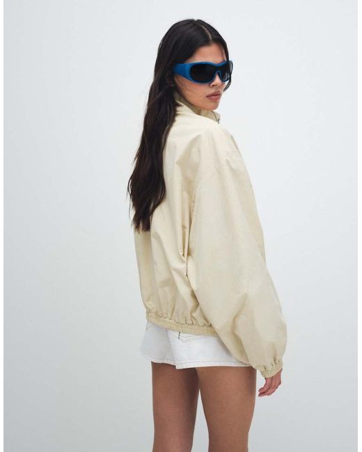 Weekday Natural Track Jacket With Funnel Collar