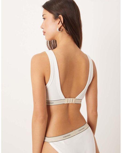 Calvin Klein White Heritage Cotton Lightly Lined Triangle Bra