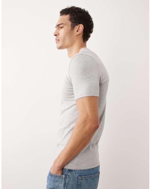 New Look White Muscle Fit T-shirt for men