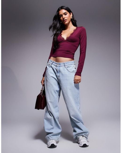 ASOS Purple – anschmiegsames, langärmeliges oberteil