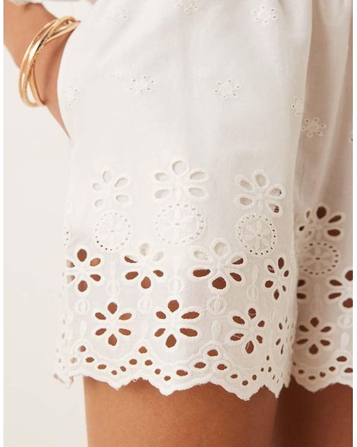 Iisla & Bird Natural Broderie Beach Short Co-ord