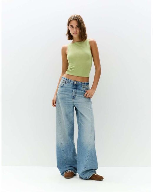 Pull&Bear Set Van 3 Basic Tanktops in het Blue