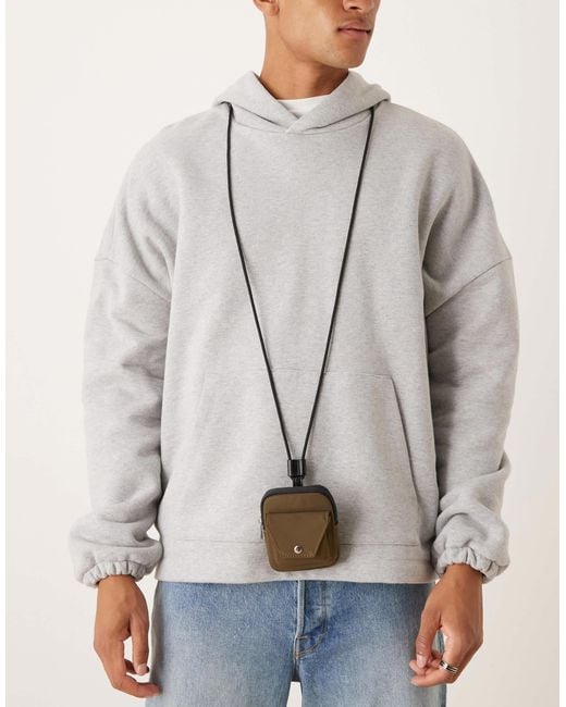 ASOS Gray Pouch With Strap for men