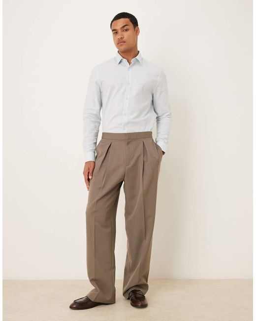 ASOS White Formal Linen Blend Regular Shirt for men
