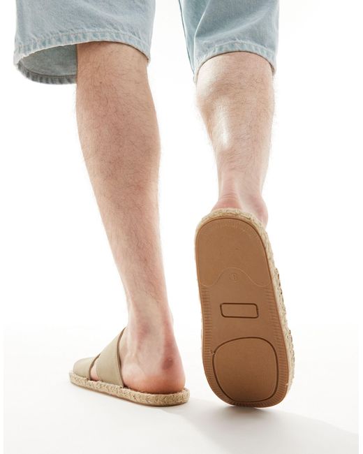 ASOS – espadrilles-sandalen zum hineinschlüpfen in Natural für Herren