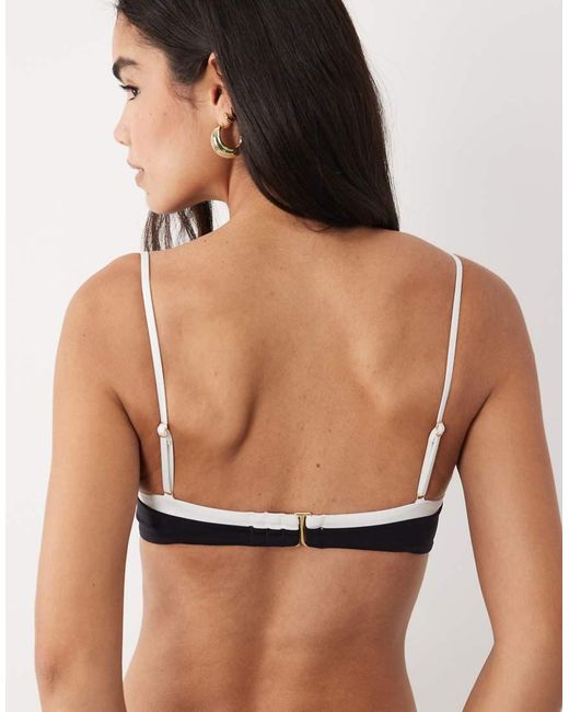 Tala Black Contrast Underwired Bikini Top