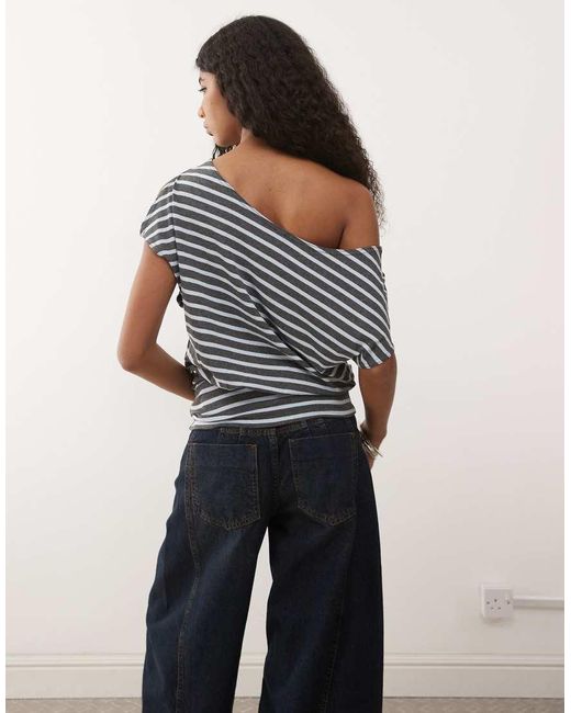 Collusion Gray Off The Shoulder Top