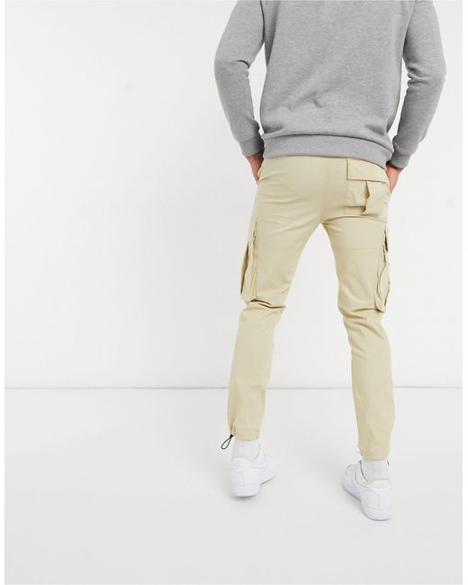 TOPMAN Belted Skinny Cargo Trousers in 