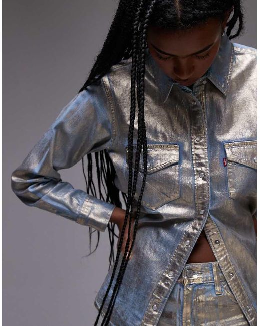 Camisa Vaquera Metalizado De Estilo Wéstern Iconic De (Parte De Un Conjunto) Levi's de color Gray