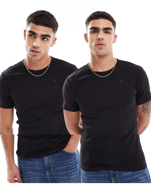 G-Star Black 2 Pack Base T-Shirt for men