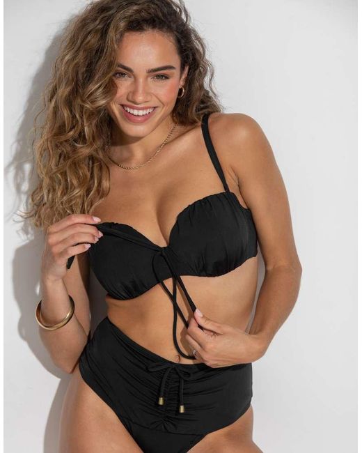 Pour Moi Black Santa Cruz Strapless Lightly Padded Underwired Bikini Top