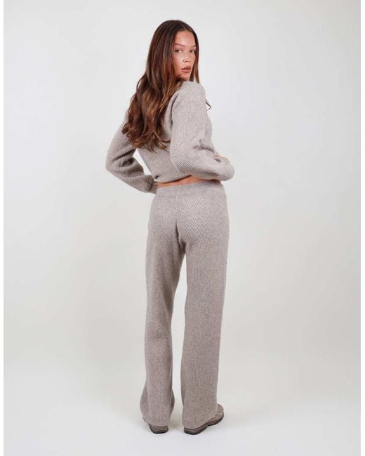 SIMMI Gray Ribbed Knitted Trousers