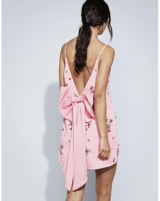 ASOS Pink Cluster Embellished Shift Mini Dress