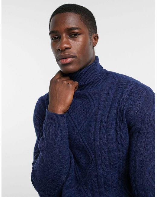 Cable knit roll neck sweater Clearance