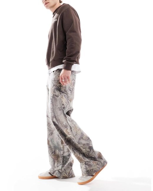 Jean ultra baggy style charpentier à motif camouflage Hollister pour homme en coloris Gray