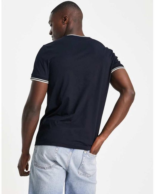 Fred Perry Blue Twin Tipped T-Shirt for men