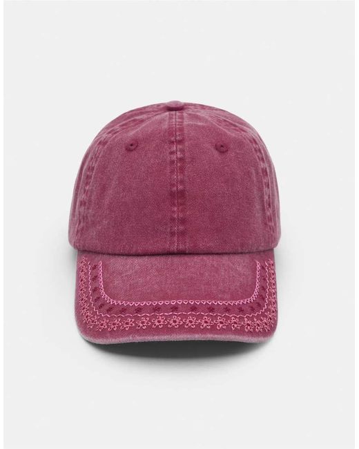 Pull&Bear Pink Embroide Cap