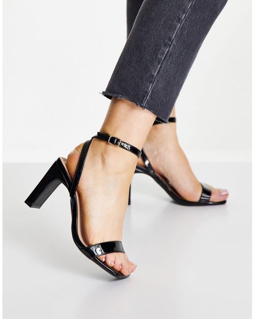 Wide Fit Silver Glitter Block Heel Sandals | New Look