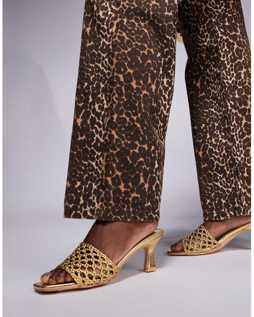 Public Desire Brown – maribelle – gewebte pantoletten