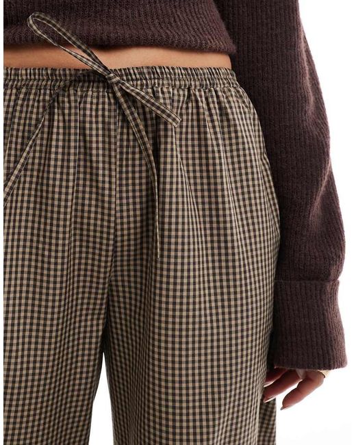 ASOS Brown Pull On Wide Leg Trouser