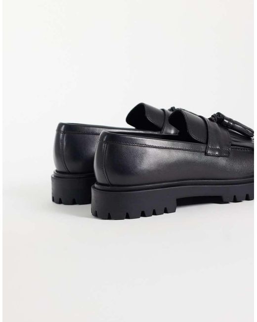 Jack & Jones Black Chunky Tassel Loafers for men