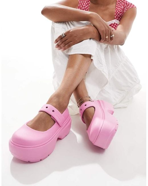 CROCSTM Pink Stomp Mary Janes
