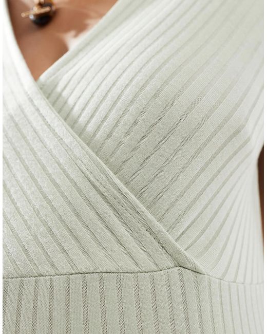 Mama.licious White Mamalicious Maternity Short Sleeved Ribbed Jersey Maxi Dress