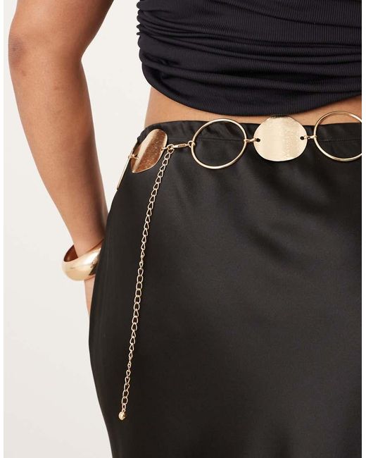 Cinturón Para La Cintura Y La Cadera Con Diseño De Círculos De Asos Design Curve ASOS de color Black