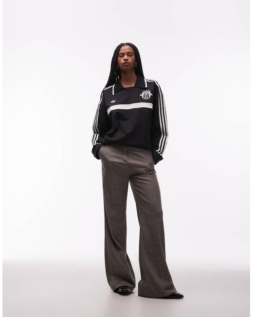 Adidas Originals Black Rugby Long Sleeve Polo Shirt