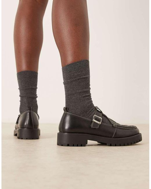 Walk London Brown Clara Woven Loafers