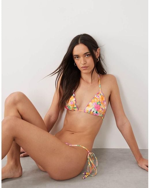 Kulani Kinis Orange Peachy Pocket Halterneck Bikini Top