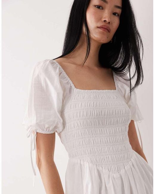 Wednesday's Girl Pink Shirred Detail Midaxi Smock Dress