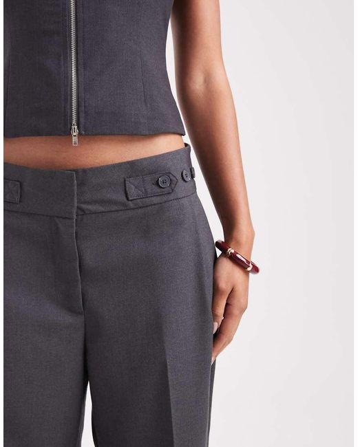 Vero Moda Pantalon Met Geplooide Voorkant En Verstelbare Taille Met Knopen in het Blue