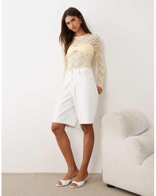Lioness Natural Midnight Long Sleeve Sheer Lace Top